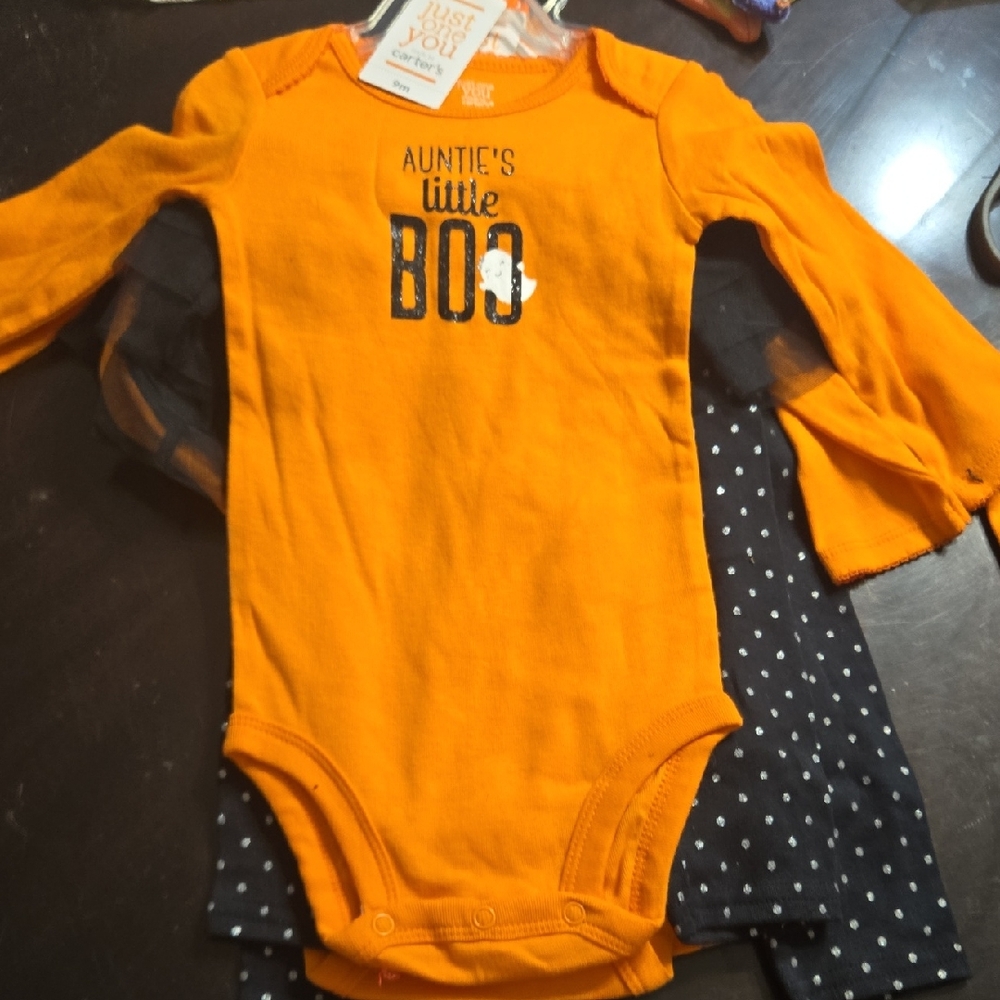 Carter's Orange 'Auntie's Little Boo' Bodysuit